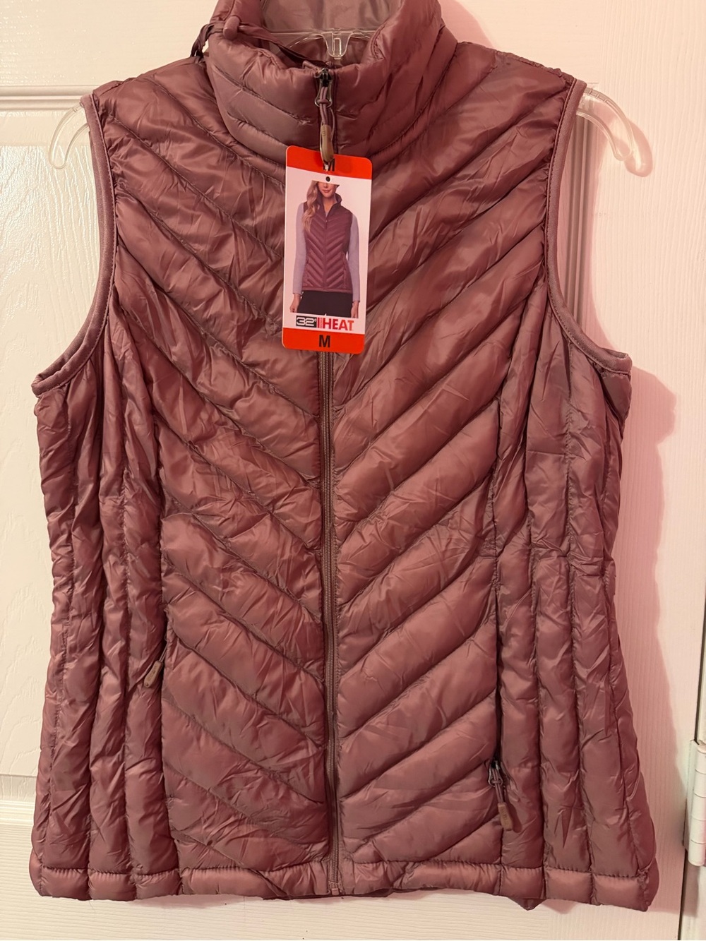 NWT 32 Degrees Women's Quilted Puffer Vest in Mauve Size M